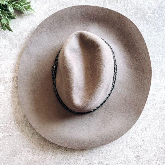C.C. Brown Wool Wide Brim Fedora - Picture 2 of 4